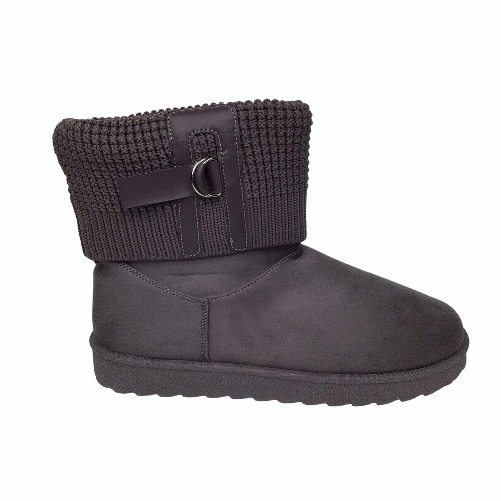 Avenue Gray Low Top Helena Winter Boots Knit Slip On Women's 10